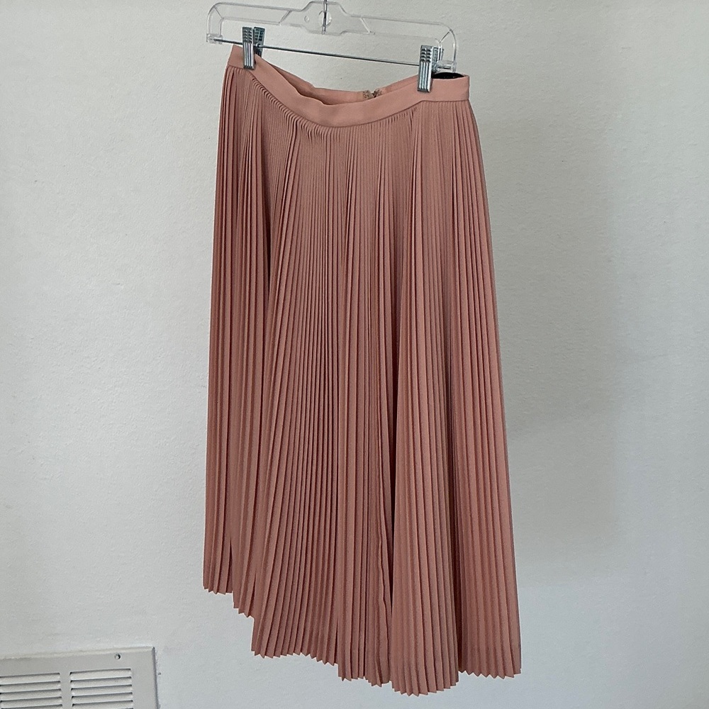 J. Crew Pleated A-Line Skirt in Soft Pink